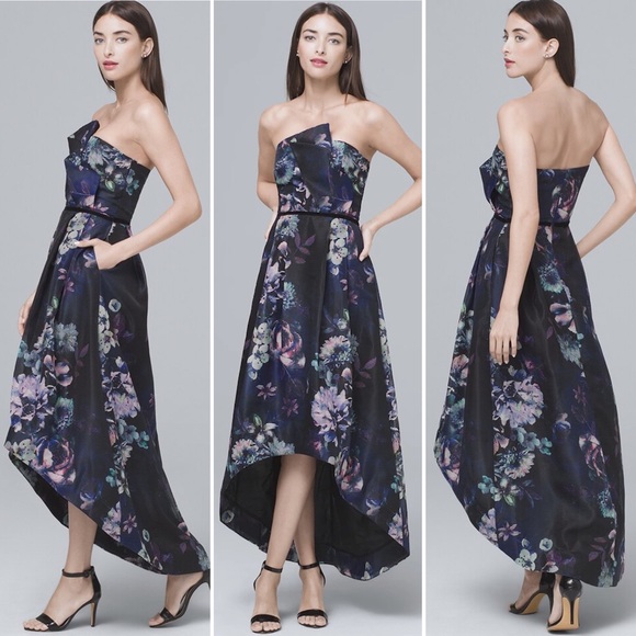 PARKER BLACK Printed Strapless High-Low Fit-And-Flare Dress - EUC - Picture 2 of 12